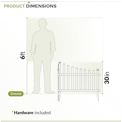 30in H x 40in W (2 Panels) No Dig Zippity Ashley Corner Vinyl Picket Fence, Garden Fence Border, Decorative Fence For Garden, White Vinyl Panels for Backyard, Patio & Yard, ZP19007 - Thumbnail 6