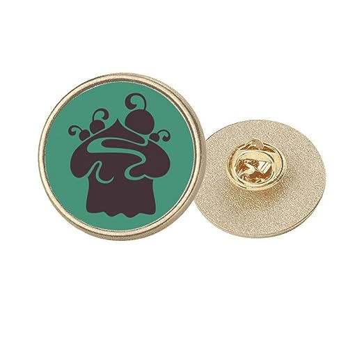 Broche ronde en métal doré cerise noire M : fixez vos décolletés et sublimez vos gilets amples