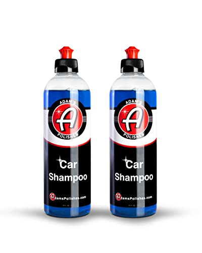 Adams Car Shampoo 16oz 2pk - pH Best Biodegradable Car Wash Soap for Foam Cannon Spray Gun or Bucket - High Foam Scratch-Free Auto Detailing for Cars Trucks RVs & Motorcycles