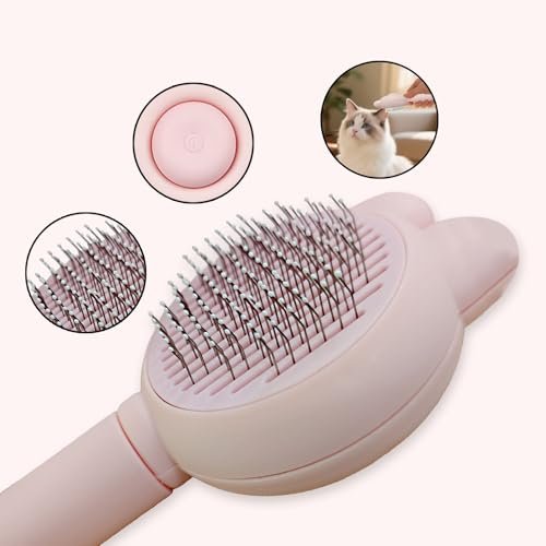Image of Zoocozy Cat Brush for Shedding, Dog Deshedding Brush, Pet Hair Removal Tool for Puppy Pitten(Pink)