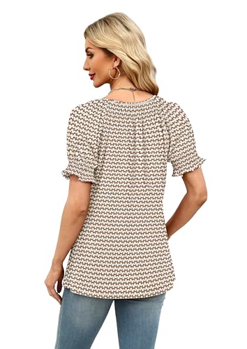 Image of WIHOLL Womens Short Sleeve Square Neck Summer Tops Dressy Casual Blouses Trendy Clothes 2026