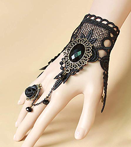 Aniwon Vintage Black Lace Skull Choker Necklace for Women Girls Halloween Decorations Party Accessory