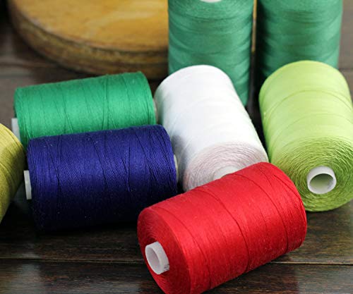Threadart 100% Cotton Thread | Color White | For Quilting, Sewing, And Serging | 1000M Spools 50/3 Weight | 50 Colors Available #TOP1