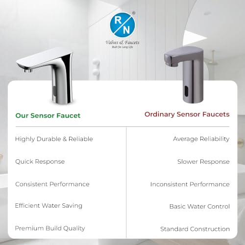 Image of RN Automatic Touchless Sensor Faucet for Wash Basin, Motion Sensor Bathroom Sink Tap, Hands-Free Smart Faucet with Chrome Finish, Water Saving Kitchen & Bath Fixture (Pillar Body.5)