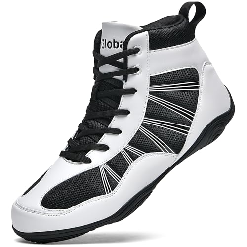 dimaiglobal men39s wrestling shoe boxing shoes zero drop sole high top fighting shoes fitness sneaker taekwondo karate martial arts weightlifting training shoes