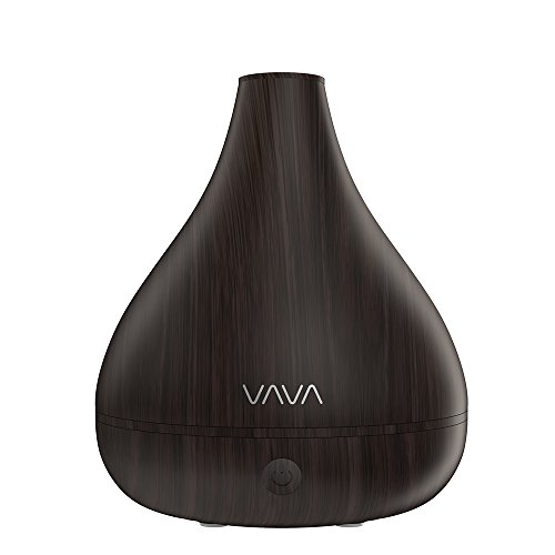 VAVA 2-in-1 Diffuser Essential Oil Compatible, Aroma Wood Grain Ultrasonic Cool Mist Humidifiers for Bedroom Office Home Nursery Yoga Spa, No Light Disturb-(1.2L/0.3 Gallon, US 110V), Brown
