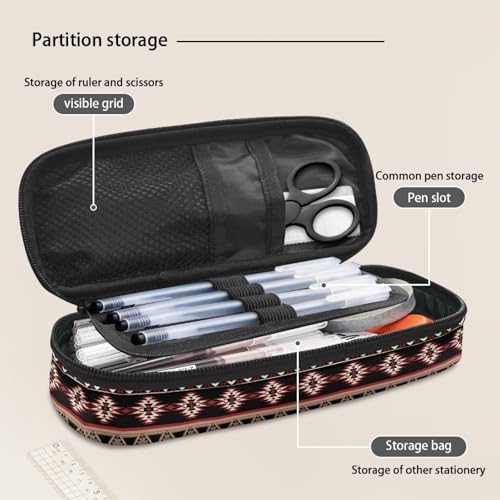 Image of Running Horse Pencil Box Kids School Pencil Case 8.8 inch x 4.1 inch x 1.7 inch Lightweight Pouch Pen Storage Bag with Slots and Mesh Pocket Easy to Organize