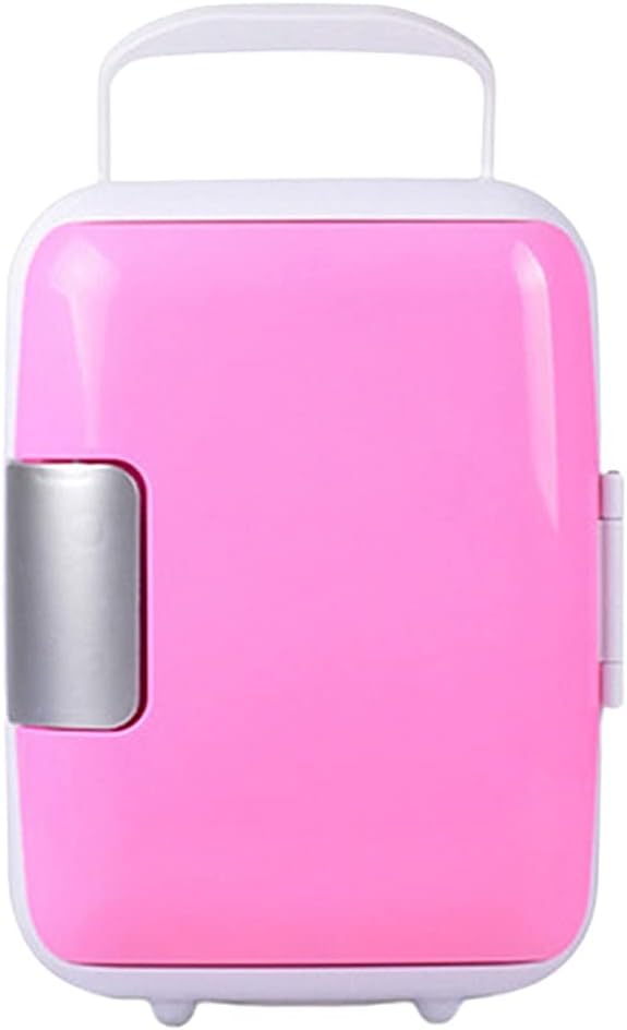 Mini Fridge 4L Mini Fridge Car Refrigerator Portable AC/DC Powered Cooler and Warmer Home Car Fridge Universal Vehicle Parts 3 Colors (Color : Blue) (Pink)
