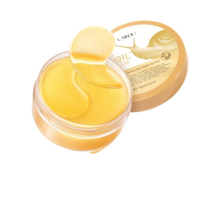 Madi Kay Designs 50pcs Gold Snail Eye Mask Eye Patch Remove Dark Circle Eye Bags Finelines Moisturizing Firming Eye Mask Beauty Health Skin Care