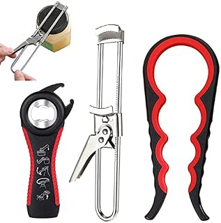 3pcs Bottle Opener Multi-Function 5-in-1 Bottle Can and Jar Grip Opener Jar Can Opener Jar Opener Grip Lid Twist Gripper Adjustable Labor-Saving Can Opener Gadget Easily Opens Jar and Bottle Lids