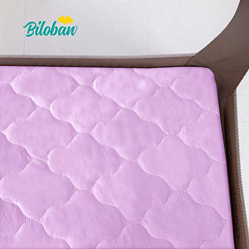 Image of Waterproof Sheet for Pack and Play, Playard Sheets Protector 39 inch X 27 inch | Pack and Play Mattress Protector fits for Baby Foldable and Playard Mattress, Portable Mini Crib, Lavender
