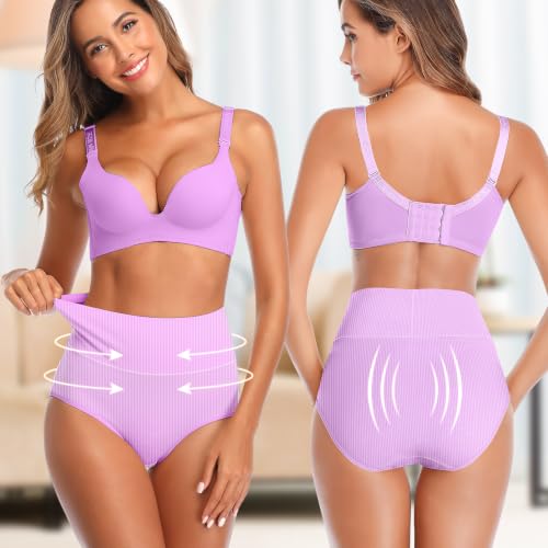 Image of UMMISS Womens Underwear Cotton High Waisted Tummy Control Panties Plus Size Full Coverage Ladies Briefs