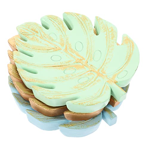 PACKOVE 3 Piezas Bandeja De Hojas De Monstera Colgante Alfiler Decoración Verde Estante Para Libros Encantos Baratijas Organizador De Platos Plegable Anillos Divisores Bol Resina