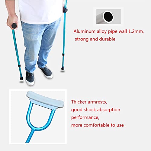 Aluminiowe kule pod pachami, niebieska lekka składana kula, laski, regulacja wysokości dla osób starszych, niepełnosprawnych i niepełnosprawnych Keep it in mind