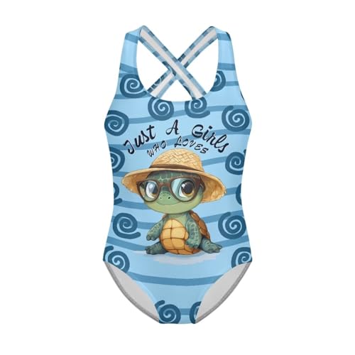 Girls Swimsuits One Piece Bathing Suit Crossback Kids Summer Beach Pool Swimwear for 5-14 Years