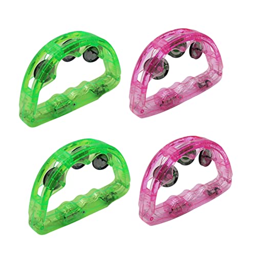 Yardwe 4pcs Glowing Handbells Luminous Party Rattle for Birthdays Bars Carnival Random Color