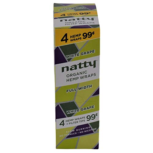 Natty Full Width Hemp Wraps 15Packs Per Box 4 Wraps Per Pack - Various Flavors - (1 Count)