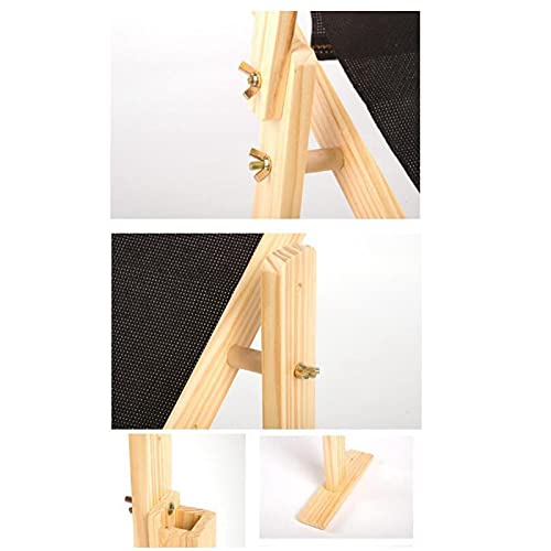Soporte de madera ajustable para kit de bordado con bastidor redondo beige 3