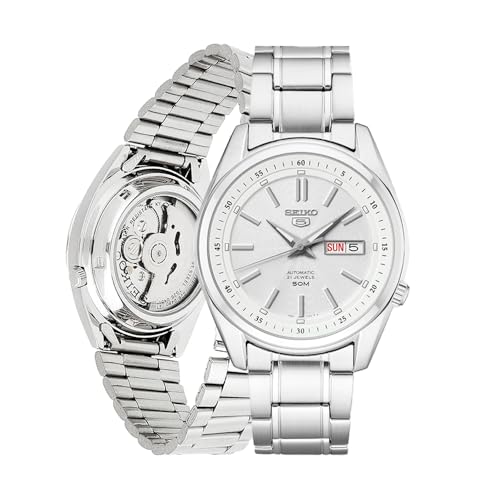 Image of SEIKO Automatic Watch for Men 5-7S Collection | Day /date Calendar, Luminous Hands, Stainless Steel Case & Bracelet, Black Dial, 7S26 Automatic Movement, 30M Water-Resistant