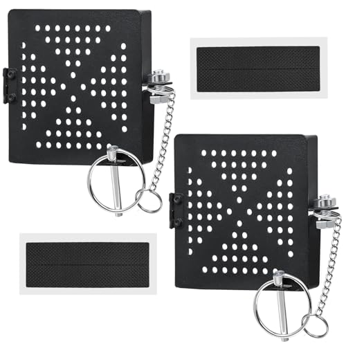 2 Pack 4inch Metal RV Bumper End Cap, Square RV Bumper Cap Cover Camper Bumper End Caps Sewer Hose Storage Cap with No-Insect Vent Holes, Motorhome Outdoor Travel Trailer Accessories Must Haves