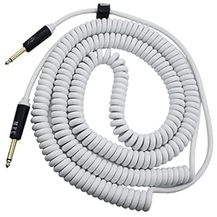 Coiled length: 10ft/3m. Stretched length of the raw material: 32ft/10m. Extendable cable usable working length: 10ft-31.5ft(1.5-9.6m). Nickel-plated plugs(1/4" straight to straight metal connectors) for optimal signal transfer. Designed into a coiled...