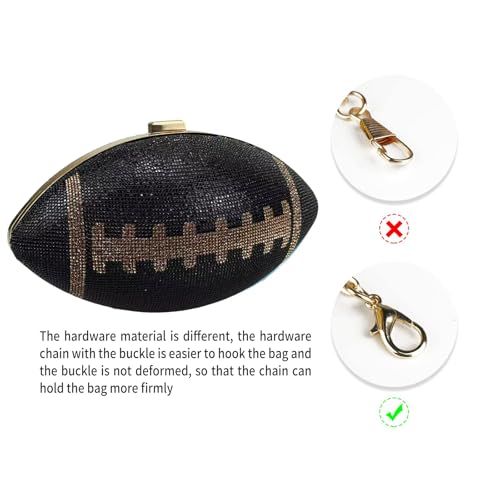 Image of Gripit Bling Rhinestone Football Shaped Rugby Quirky Bag Purse Novlety Chain Purse