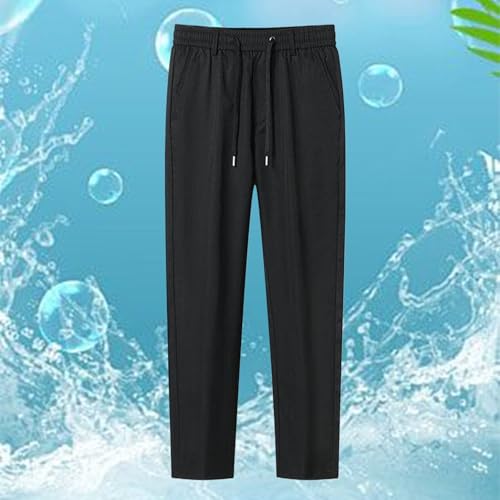 Men's Summer Ice Silk Straight Casual Sports Pants Warm3