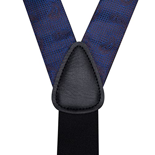 Juego de tirantes, corbata y pañuelo azul para hombre miniatura 4