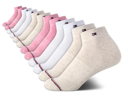 Image of Tommy Hilfiger Womens Quarter Socks - 12 Pack Athletic Performance Cushioned Running Socks for Women with Arch Support