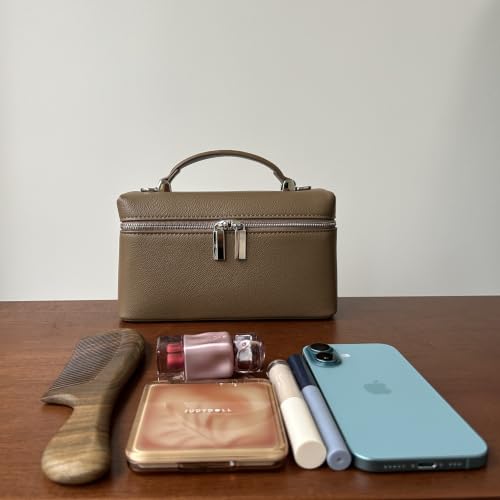 Image of Rejolly Top-Handle Vanity Bag for Women Leather Small Handbag Crossbody Shoulder Pouch Purse