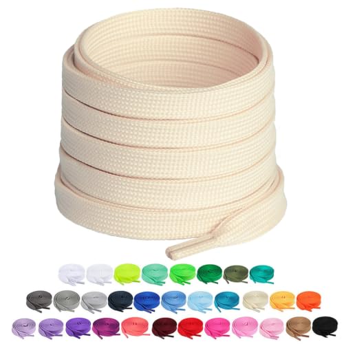 Image of Booyckiy [2 Pairs] 2 /5 inch Flat Shoelaces 16 Colors Shoe Laces in 36 inch-63 inch