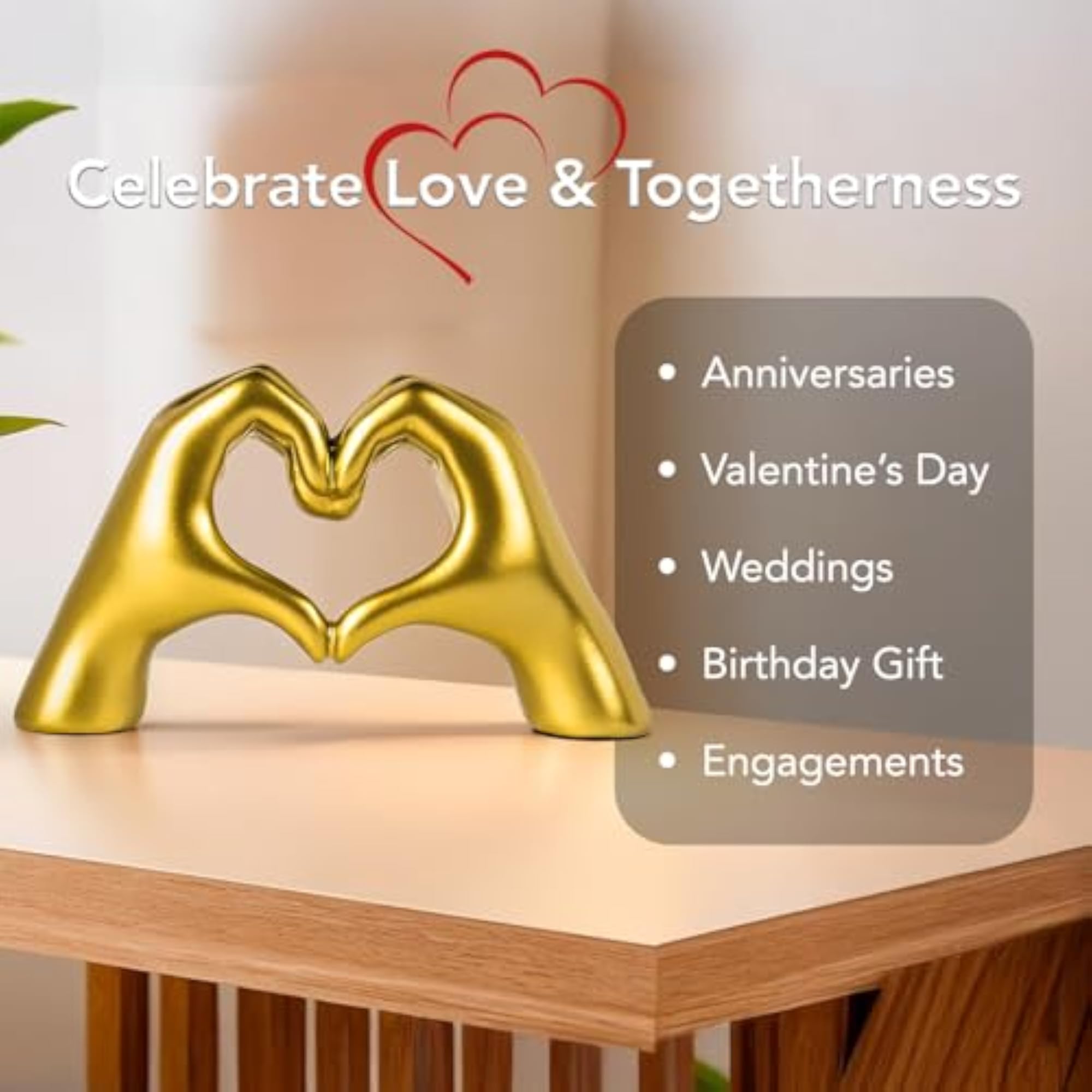 Heart Shaped Love Hands Showpieces for Home Decor