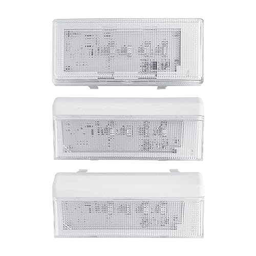 ROBOA New Upgraded 2pcs W10515057 & 1pc W10515058 LED Light Set with Conical Lens and Frame for Whirlpool Refrigerator Light Kenmore Maytag KitchenAid Refrigerator 3PCS in One