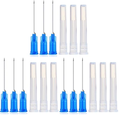 Image of 300 Pack 23Ga 1Inch Sterile Disposable Injection Needle with Cap for Scientific and Industrial Dispensing Needle Accessories