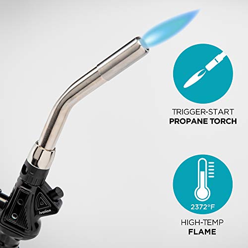 Ivation-Heavy-Duty-Trigger-Start-Propane-Torch-Propane-Powered-Blow-Torch-Head-with-Easy-Push-Ignition-Adjustable-Flame-Short-Neck-Burner-Tube-High-Temps-Up-to-2372F-For-CGA600-Handle-Tanks