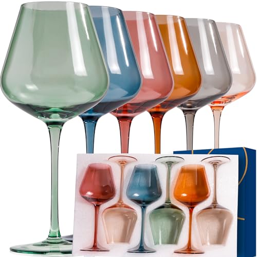 Colored-Red-Wine-Glasses-Set-of-6-Hand-Blown-18oz-Colored-Crystal-Burgundy-Wine-Glasses-Colored-Lead-Free-Non-Fading-Colorful-Party-Wine-Glasses-Set Colored Red Wine Glasses Set of 6 Hand Blown 18oz Colored Crystal Burgundy Wine Glasses Colored Lead Free Non Fading Colorful Party Wine Glasses Set