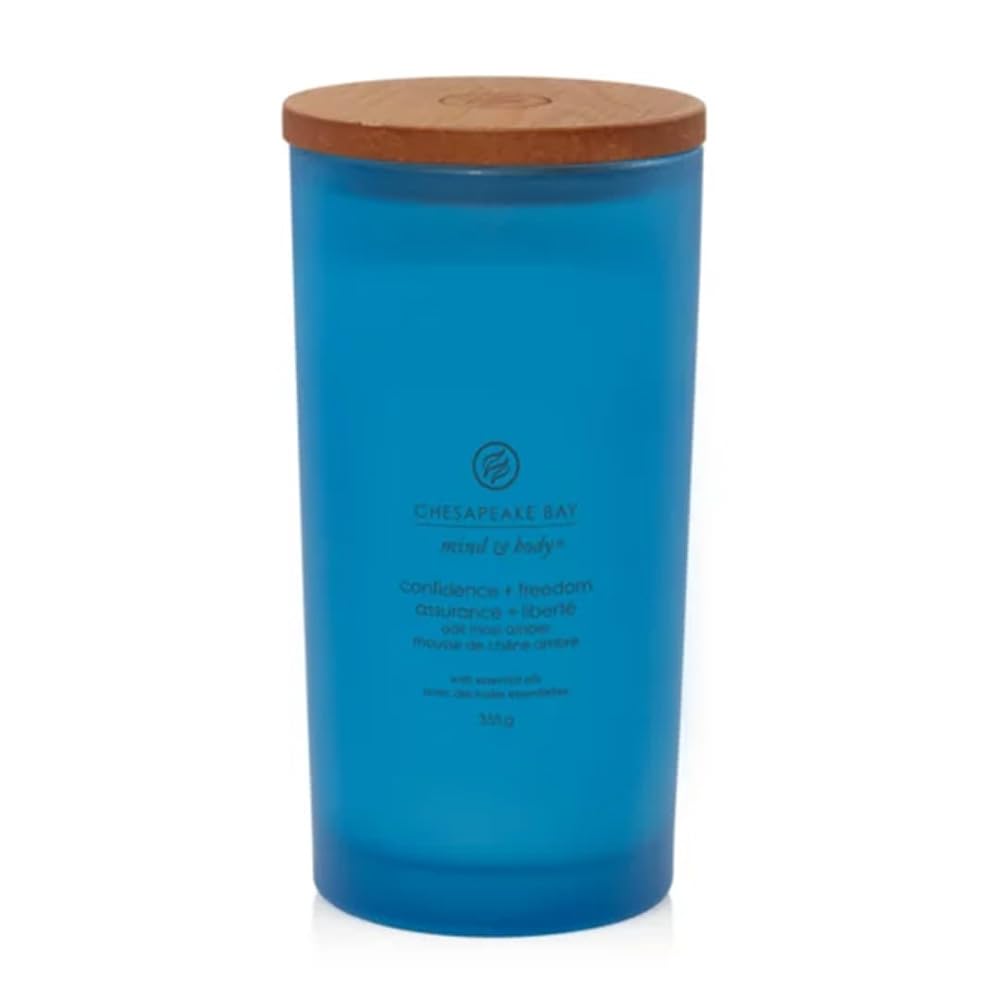 Chesapeake Bay Scented Candle | Confidence & Freedom (Oak Moss Amber) Large Tumbler Aromatherapy Candle | Long Burning Candles: up to 82 Hours | Mind & Body Collection | Gifts for Women