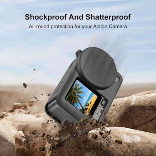 Image of Yantralay Combo Kit for D JI OS MO Action 6 Camera with Silicone Rubber Case & Set of 2 Tempered Glass | Complete Protection Kit for D JI Os mo Action 6 | Action 6 Accessories
