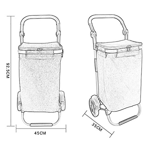 GJ-gwcd Zusammenklappbarer Einkaufskorb, tragbarer Einkaufskorb, leicht, Treppenkletterwagen, mit rollenden… – Bild 3