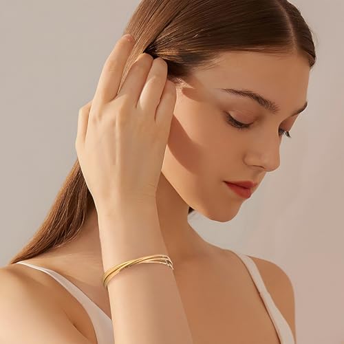 MUYAN Gold Vintage Statement Open Cuff Bracelets for Women Bangle Bracelet Boho Jewelry4