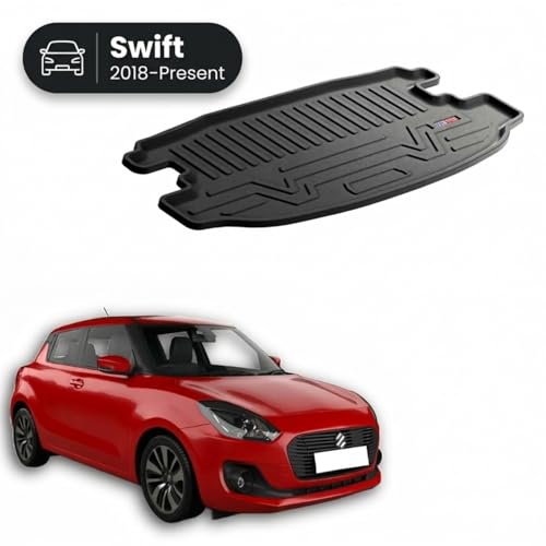 Image of 3D TPE Car Boot Mat for Swift (2018 Onwards) Custom Fit, Heavy Duty & Anti-Slip Boot Mat | All Weather Resistant, Waterproof & Dustproof Trunk Liner, Car Dicky Mat for Swift