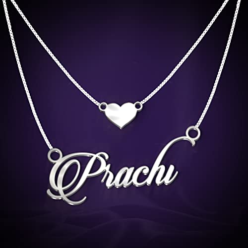 Image of Prachi Cursive Gold & Silver Name Pendant Necklace, Best Jewelry Gift for Girls.