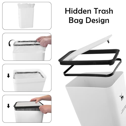 Image of XPIY Trash Can with Lid, 3 Pack 4 Gallons /15 Liters Garbage Can