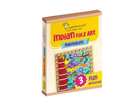 LIGHTHOUSE Madhubani Folk Art Print, Indian Art Forms-Arts and Craft DIY Kit, 3 Fun Activity DIY for Girls Kids & Boys Multicolor (B0D36VWC1Y) Amazon Price History, Amazon Price Tracker