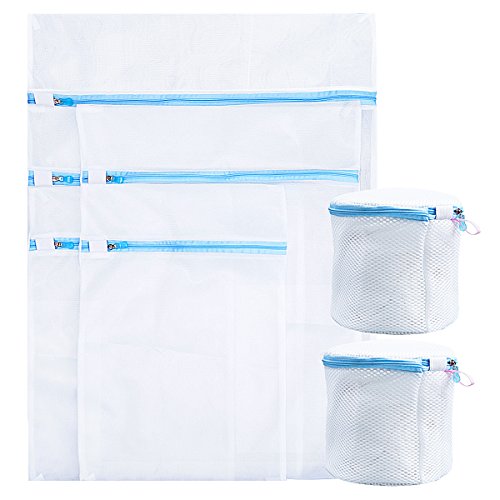 LEYOSOV Mesh Laundry Bags Set of 7, Delicates Laundry Wash Bags (1 Extra Large, 2 Large, 2 Medium and 2 Bra Washing Bags) Best Protection for Lingerie, Bra, Hosiery, Underwear and Blouse
