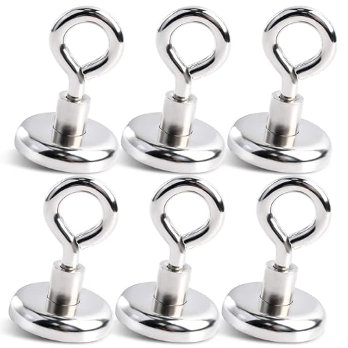 直径32mm 超強力 マグネットリング 耐荷重12kg 磁石 フック アイボルトフック マグネットフック 強力 収納 壁掛けフック 磁石付き キッチン 玄関 冷蔵庫 オフィス キー 浴室に適用 6個セット