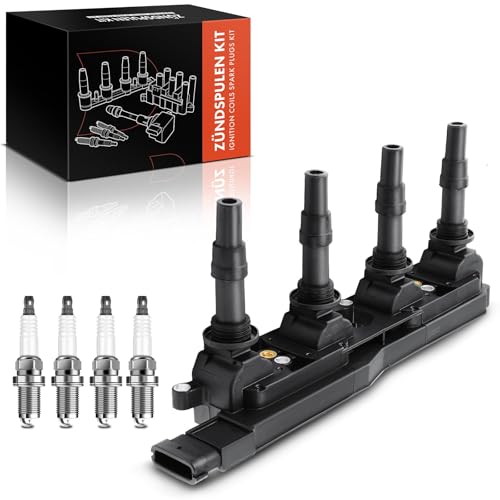 Frankberg 1x Ignition Coil+4x Ignition Coil Compatible with Astra G Caravan T98 1.8L 1998-2004 Corsa C F08 F68 1.8L 2000-2009 Vectra B J96 1.8L 1995-2002 Replace# 0242229654
