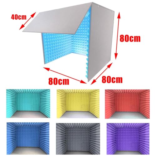 Cabina Vocal Portátil, Booth Plegable de Mesa para Grabación, Escudo Profesional Plegable para Aislamiento Sonoro, Equipo para Vlogger y Estudio miniatura 6
