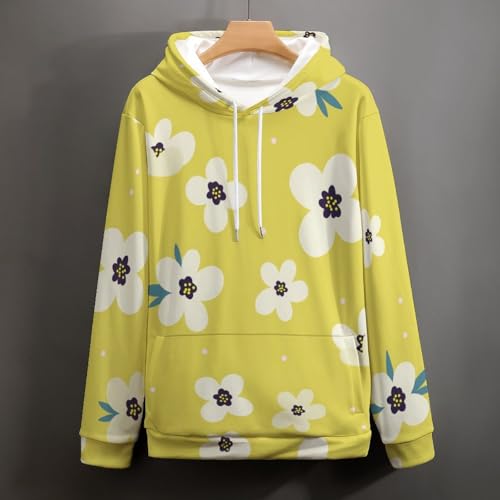 Sweatshirt fleurs jaunes pull à manche longue pour vos sorties