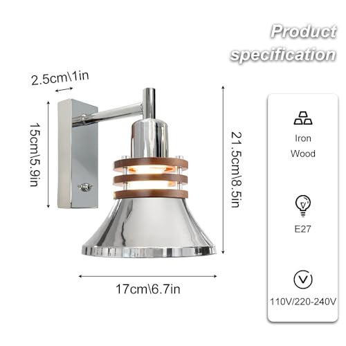 Lámpara de pared retro para iluminar pasillos oscuros con estilo E27 5